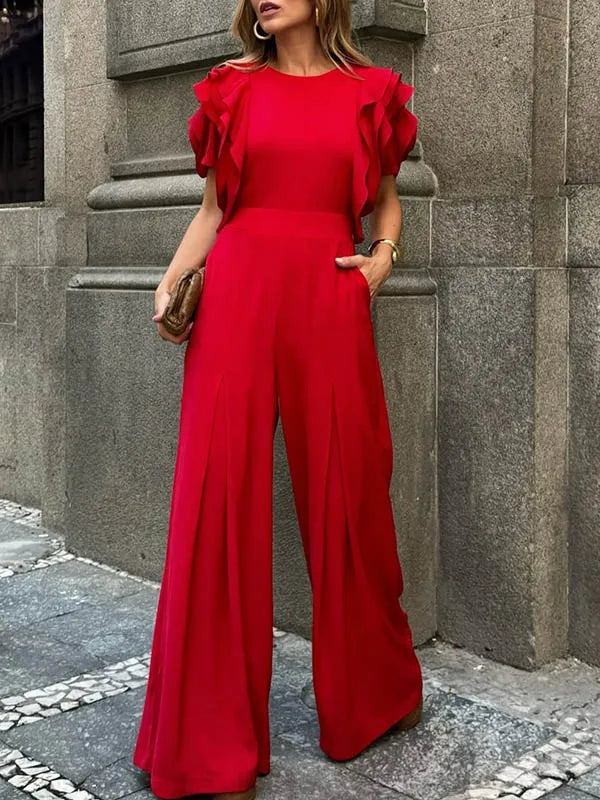 unisex formal outfit vestoraa modigirl red romper jumpsuit woman - daily wear garment with neutral design detail (USA)
