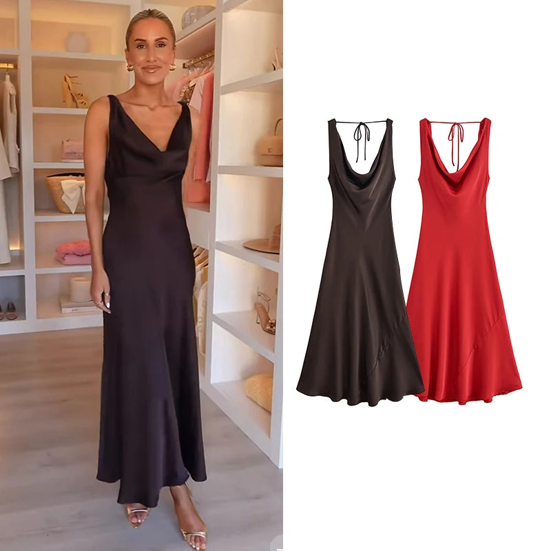 vestoraa dresses 's chic slim 's camisole long - casual unisex outfit with precision in neutral metal (USA)