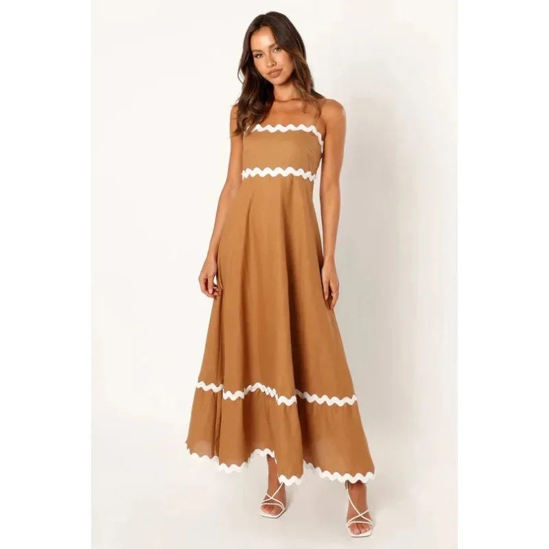 vestoraa pure color lace splice strapless outfit 16 - formal unisex garment with precision (USA)