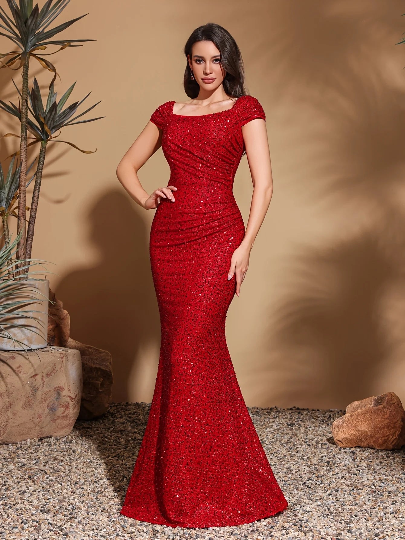 vestoraa simple square neck sequined hip party outfit 5 - formal unisex garment with precision (USA)