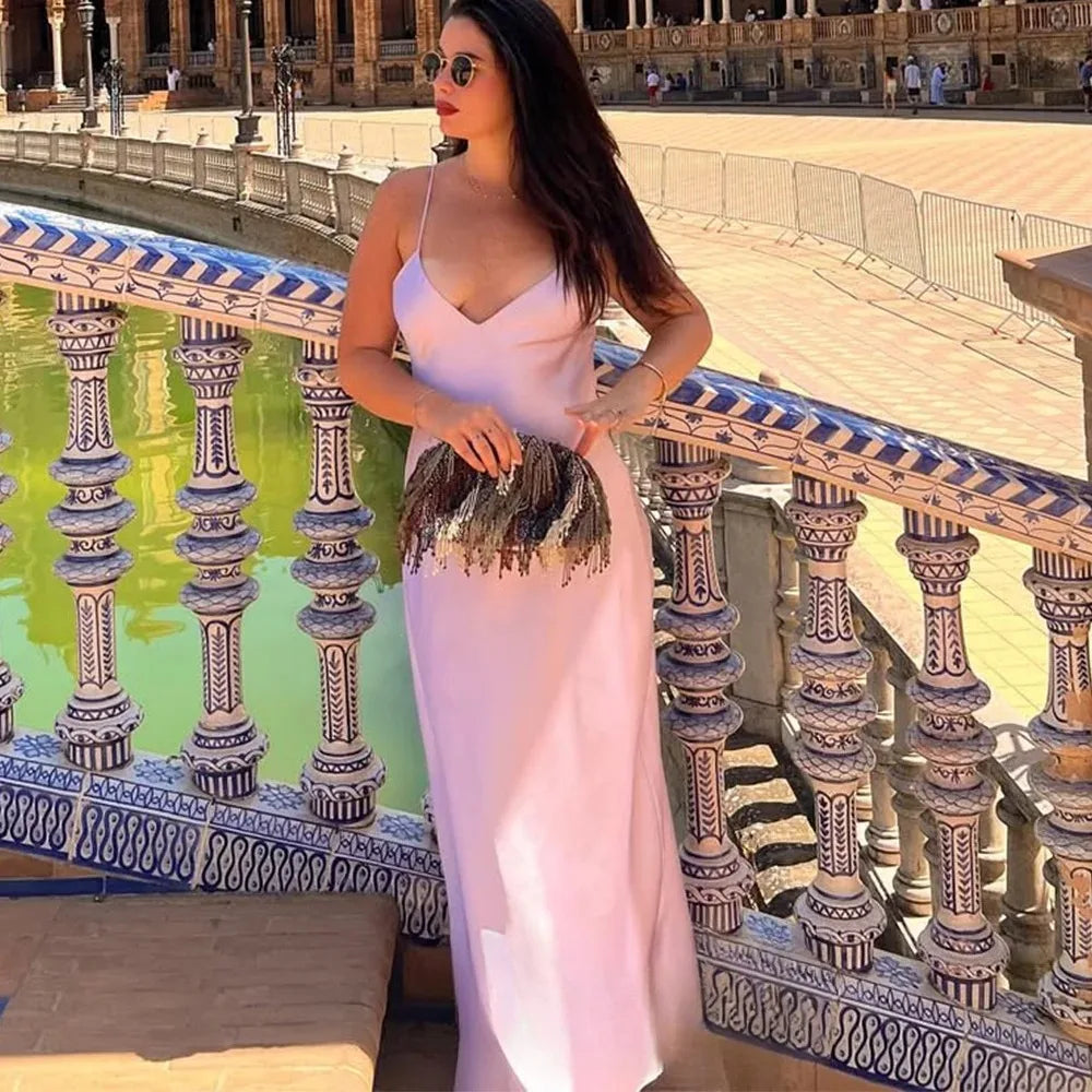 vestoraa kondala sexy chic satin party dress v neck outfit detail - reliable design, precision, waterproof dress design (USA)