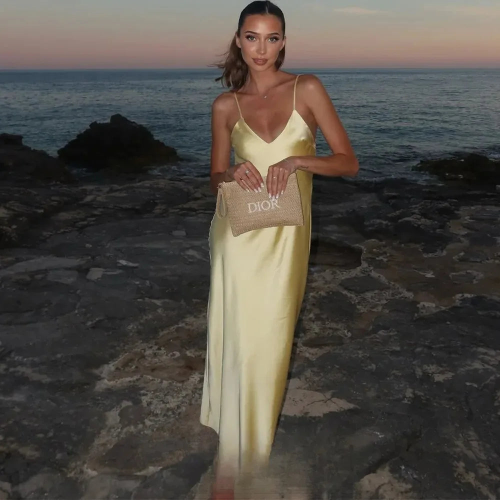 vestoraa kondala sexy chic satin party dress v neck outfit 5 - dress unisex garment with precision (USA)