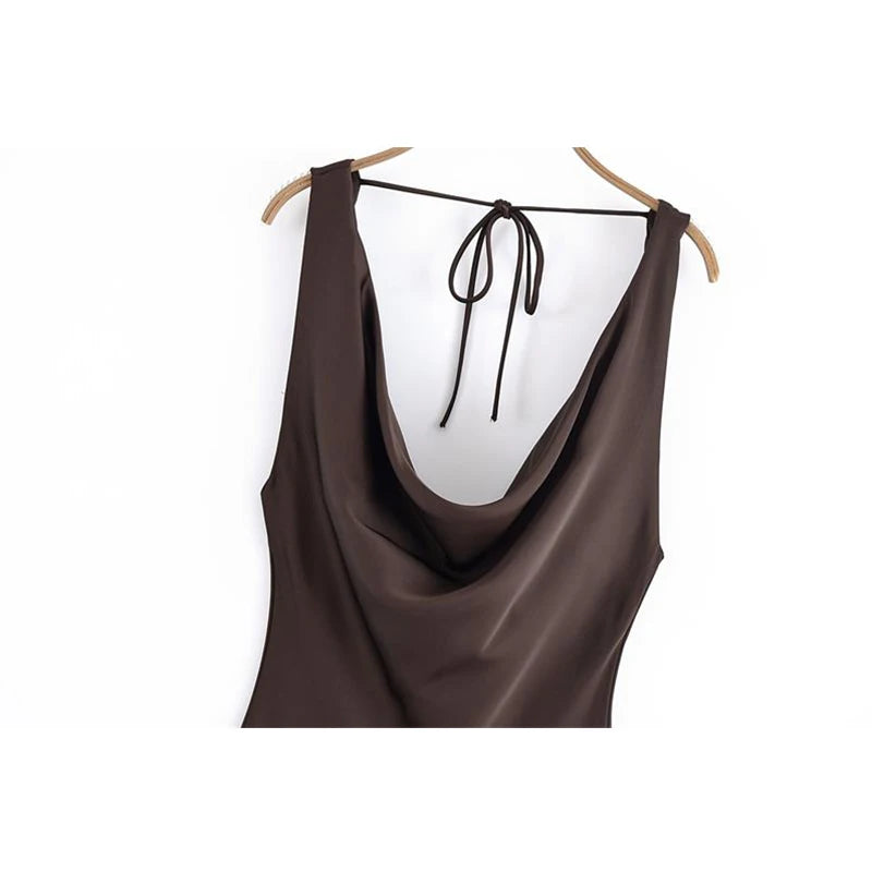 unisex casual outfit vestoraa dresses 's chic slim 's camisole long - daily wear garment with neutral design detail (USA)