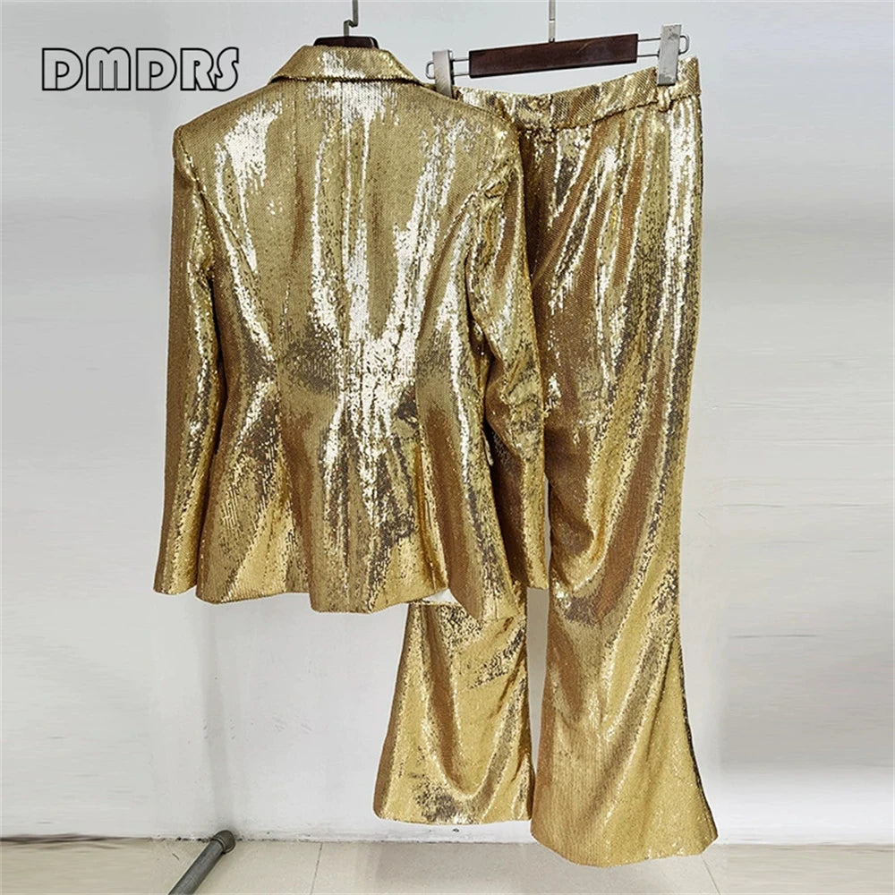 unisex modern outfit vestoraa dazzling sequined suit set, suoer - daily wear garment with neutral design detail (USA)
