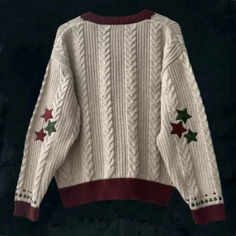 Vestoraa vestoraa tree cardigan knitted cardigans star unisex garment - precision cotton outfit (USA)