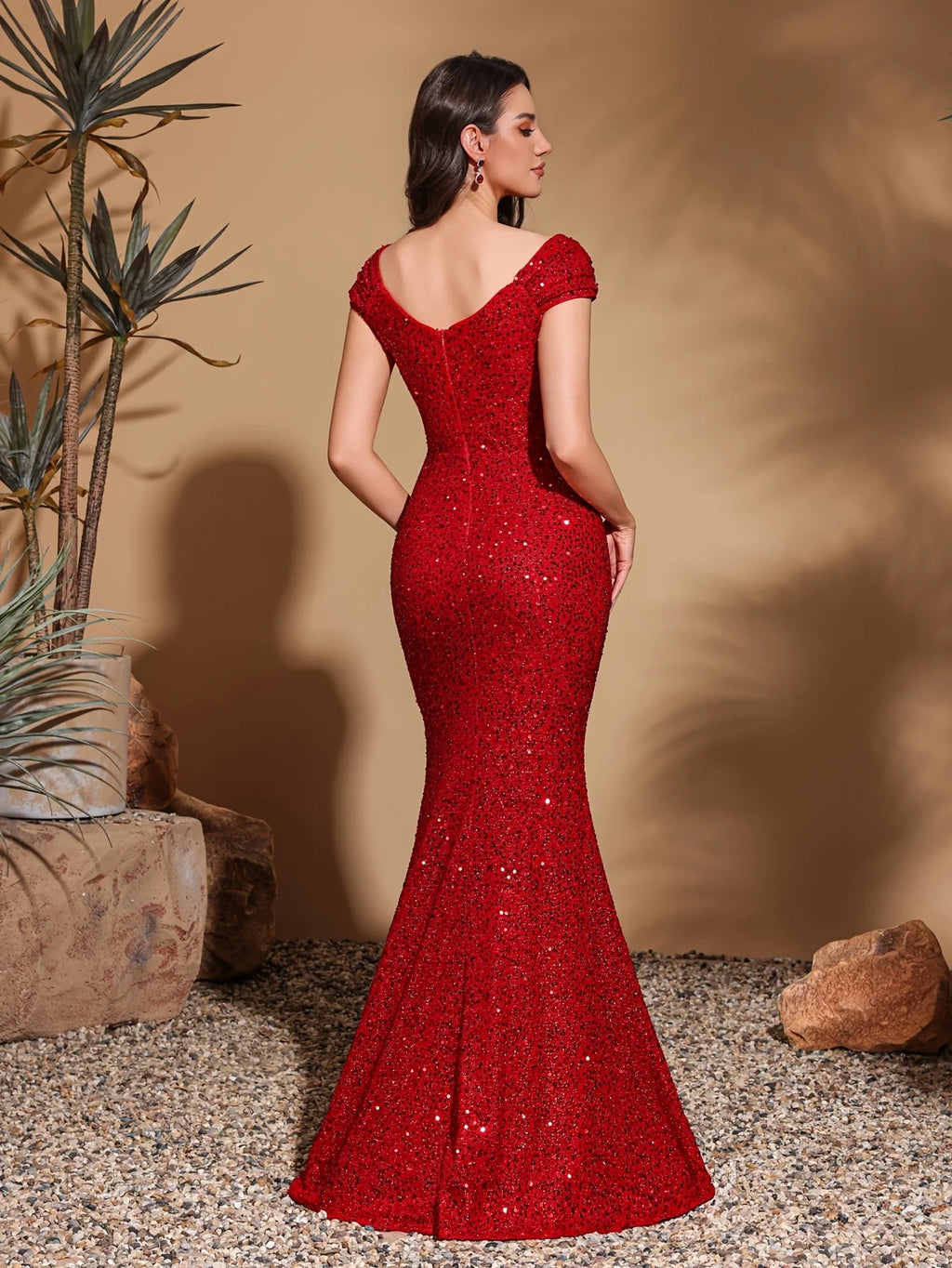 Vestoraa vestoraa simple square neck sequined hip party unisex garment - precision metal outfit (USA)