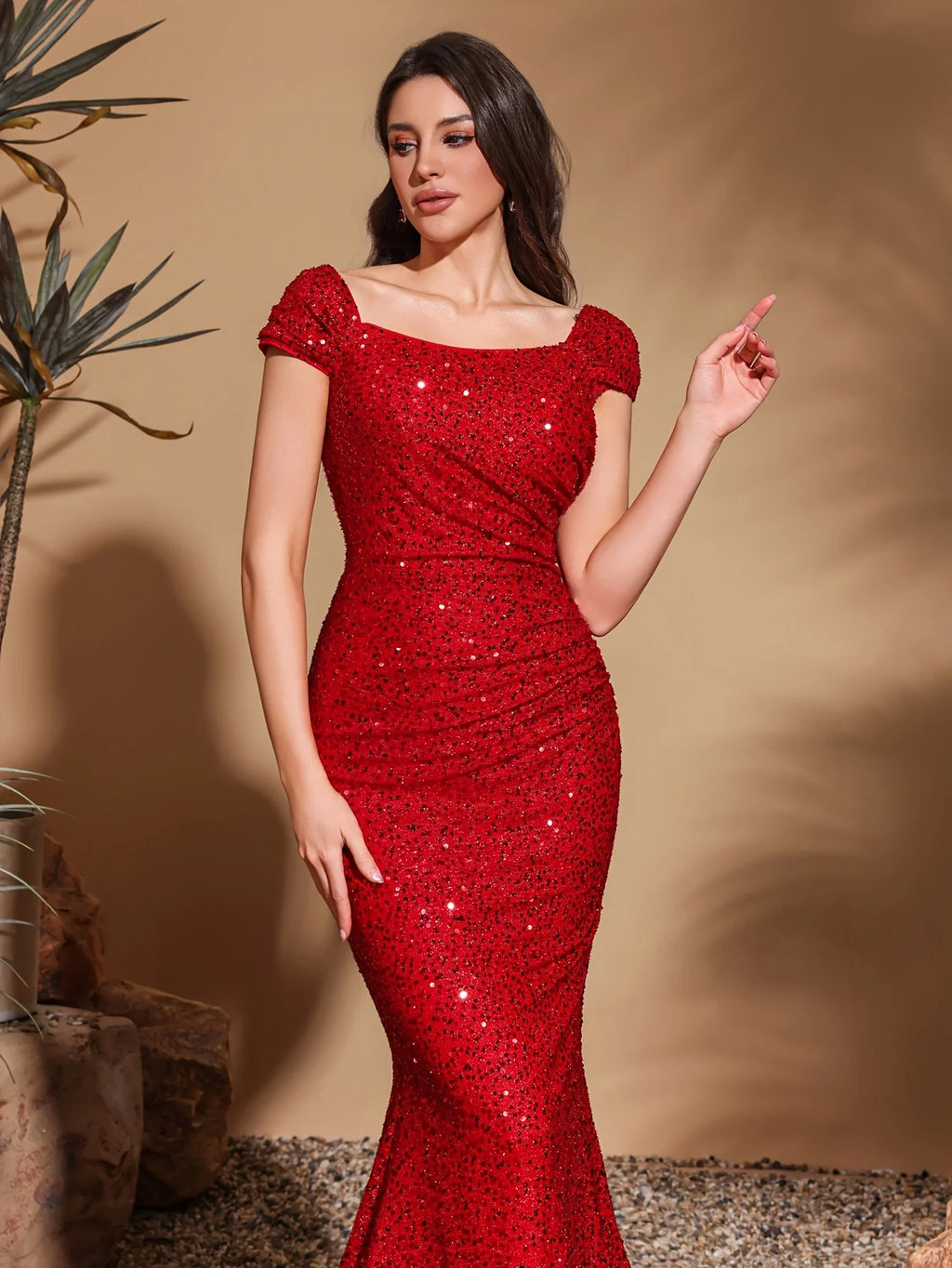 vestoraa simple square neck sequined hip party outfit 6 - formal unisex garment with precision (USA)