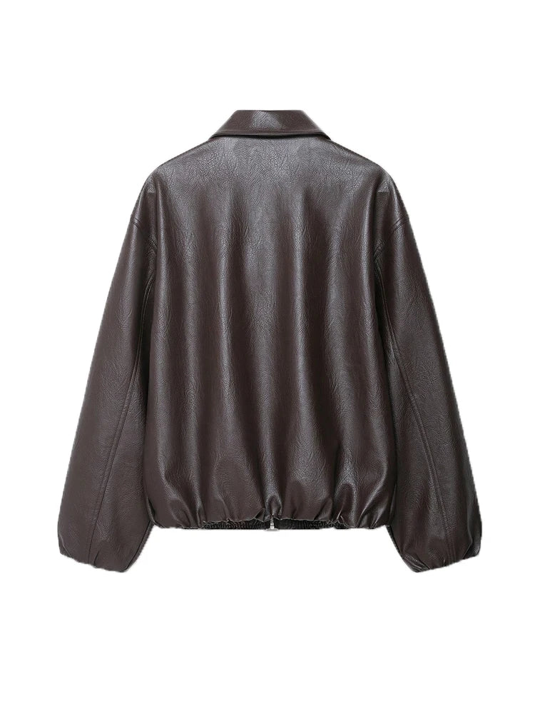 vestoraa 's faux leather bomber jacket long outfit detail - reliable design, precision, waterproof modern design (USA)