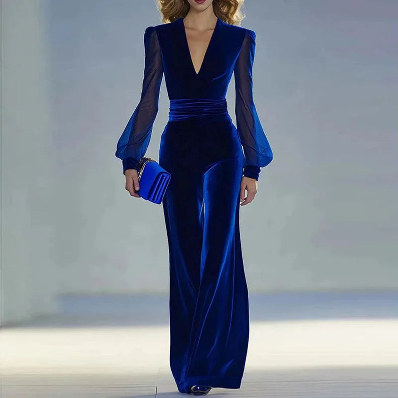 vestoraa sexy deep v neck velvet jumpsuit woman outfit 7 - modern unisex garment with precision (USA)