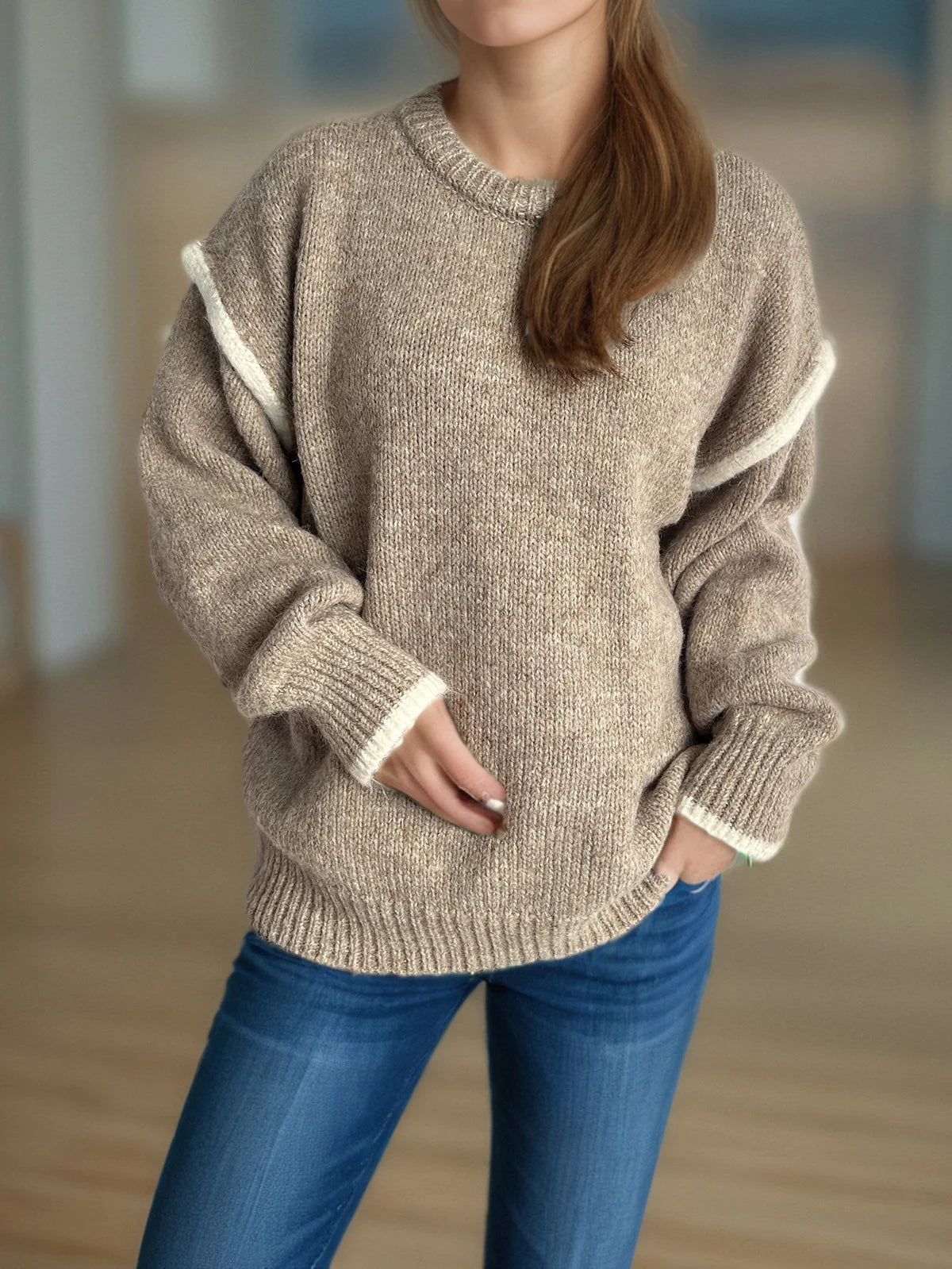 unisex casual outfit vestoraa 's loose thickened round neck sweater - daily wear garment with neutral design detail (USA)