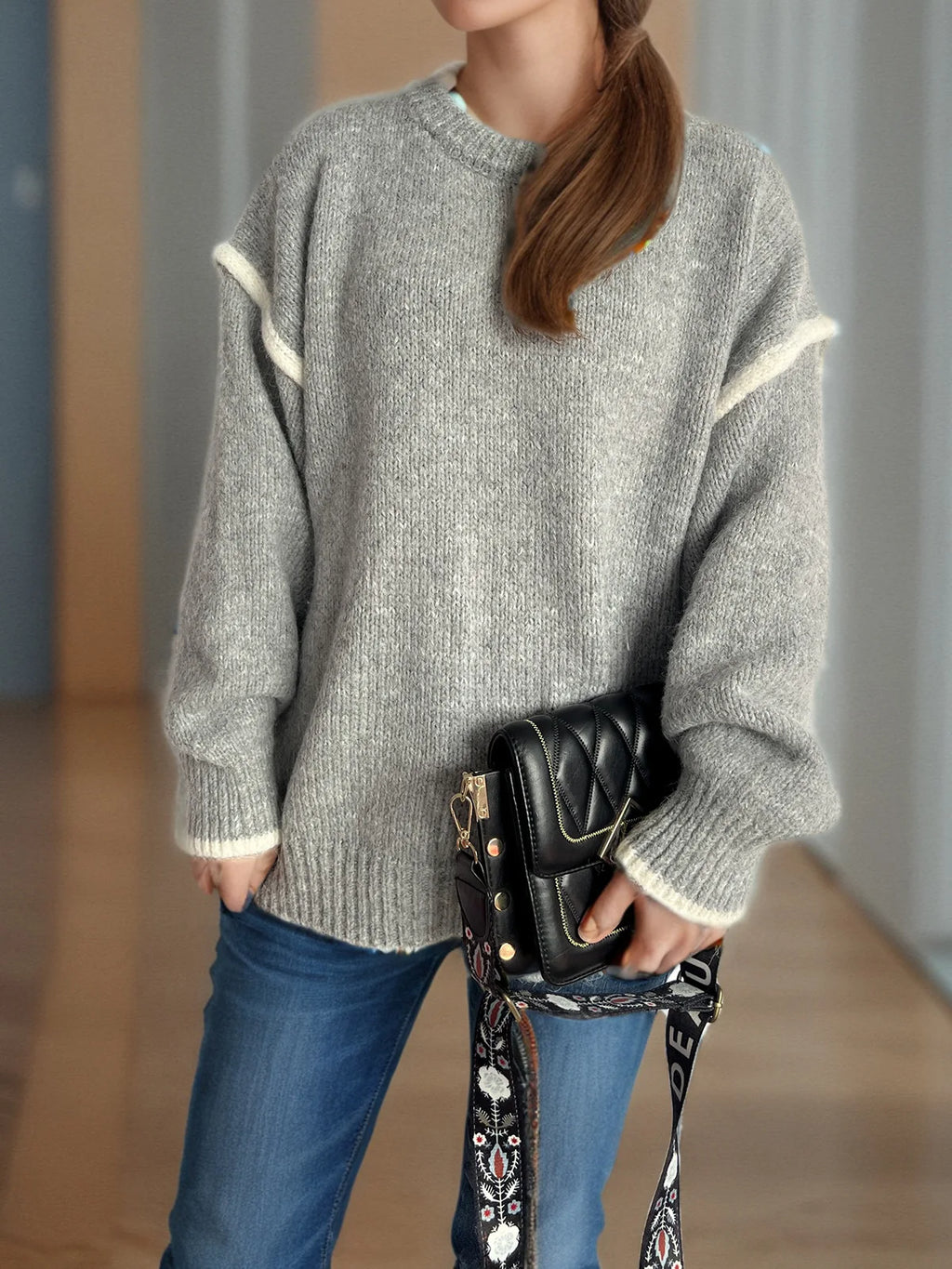 Vestoraa vestoraa 's loose thickened round neck sweater unisex garment - precision metal outfit (USA)