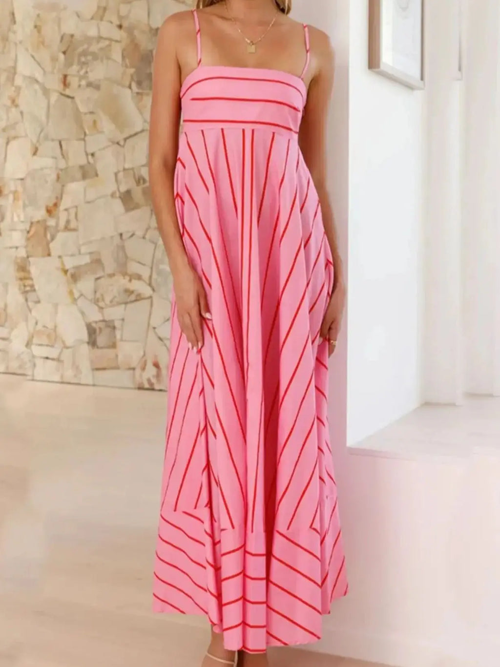 vestoraa sexy suspender printed striped maxi dress outfit 7 - dress unisex garment with precision (USA)