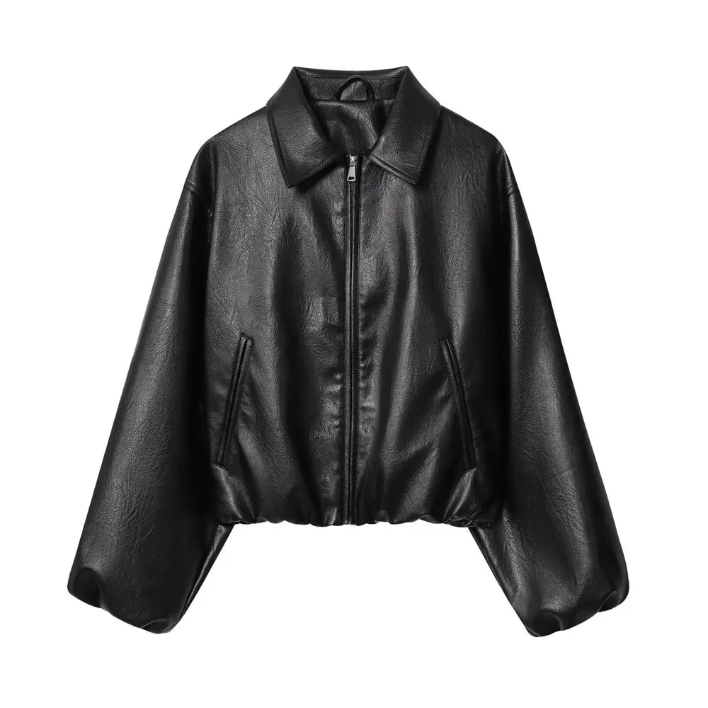 vestoraa 's faux leather bomber jacket long outfit 7 - modern unisex garment with precision (USA)