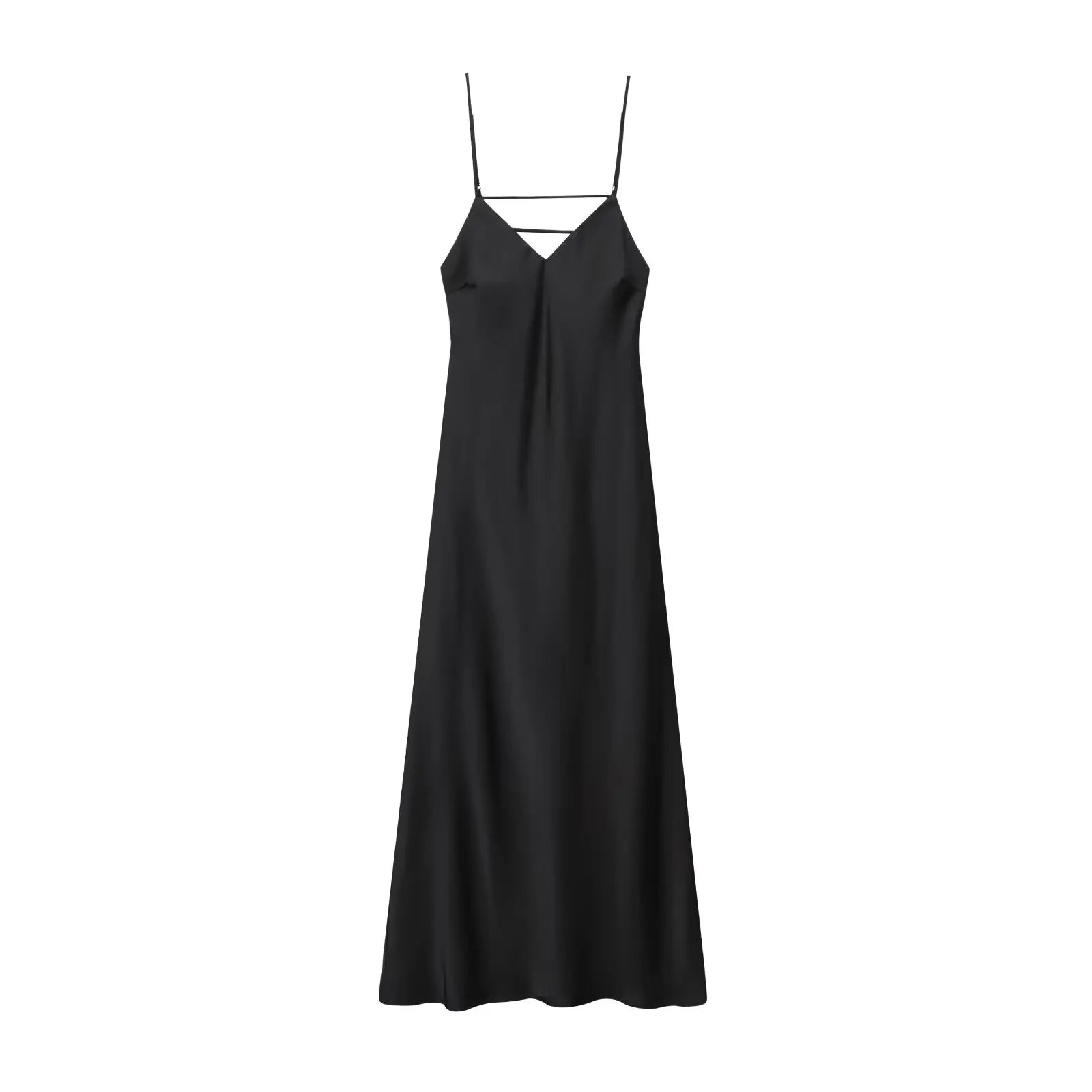 vestoraa kondala sexy chic satin party dress v neck - dress unisex outfit with precision in neutral metal (USA)