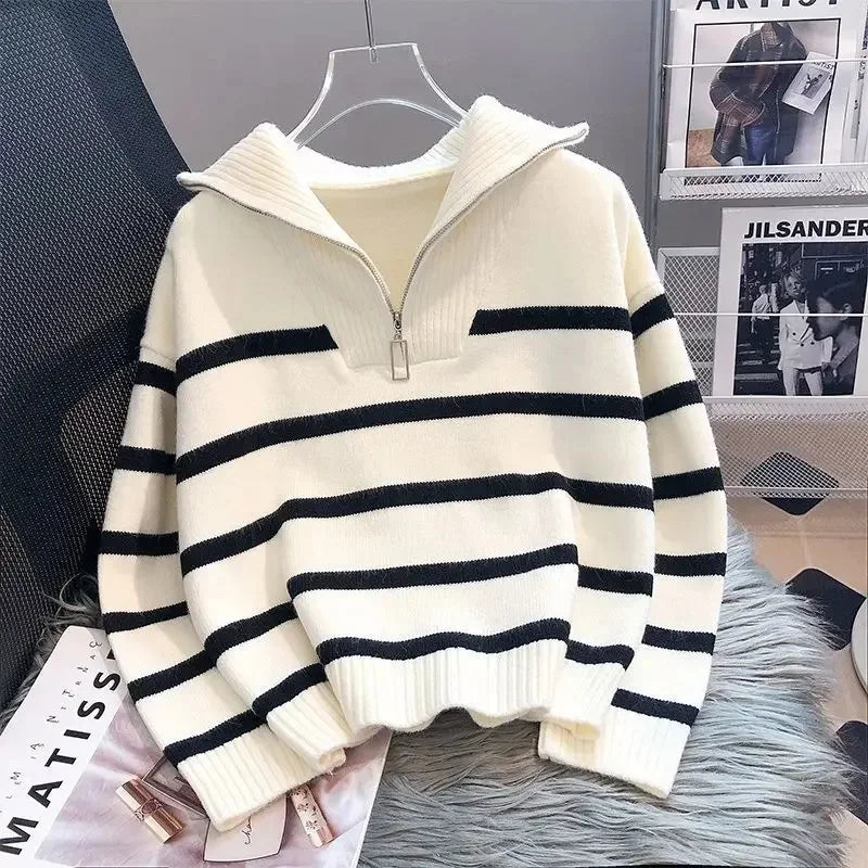 vestoraa sweater pullover underwear zipper stripe outfit 5 - casual unisex garment with precision (USA)