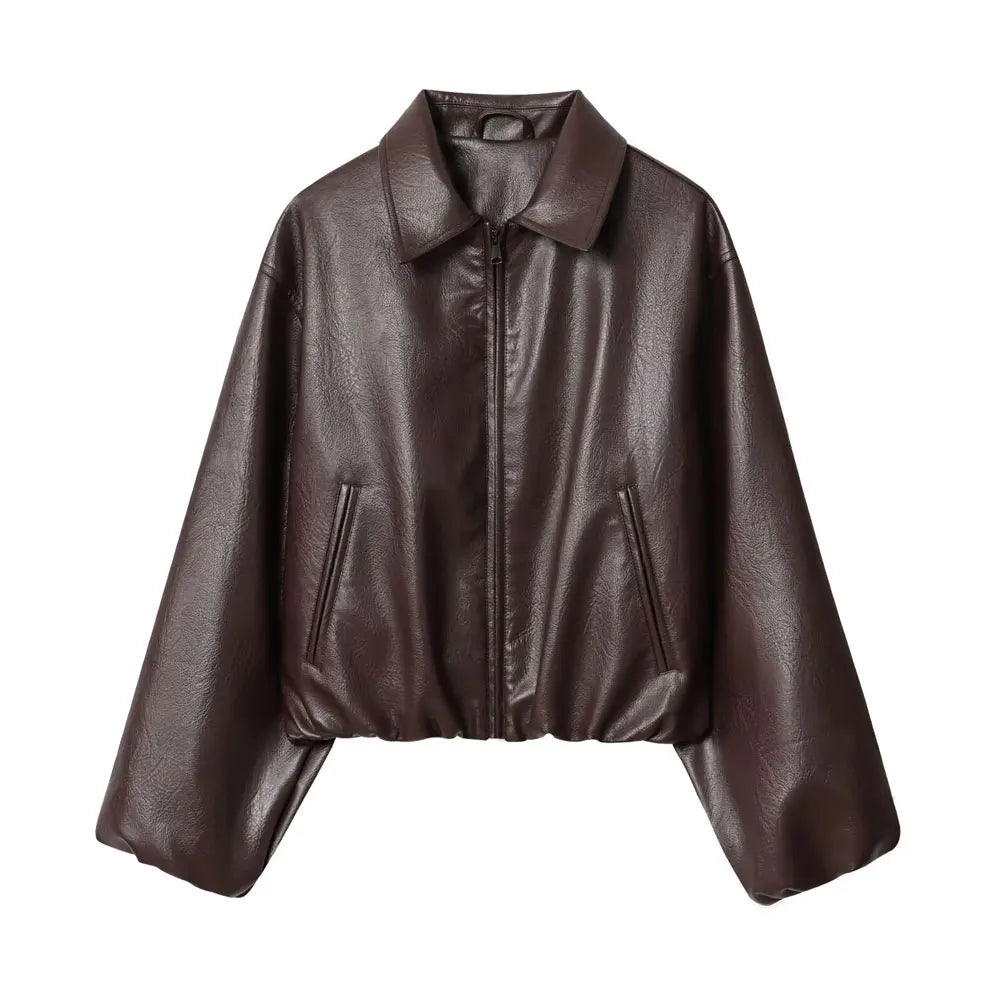 vestoraa 's faux leather bomber jacket long outfit 8 - modern unisex garment with precision (USA)