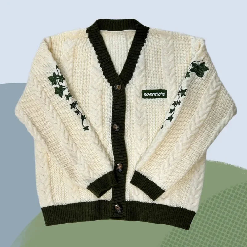 unisex modern outfit vestoraa red maple leaf embroidered leaves knitted - daily wear garment with neutral design detail (USA)