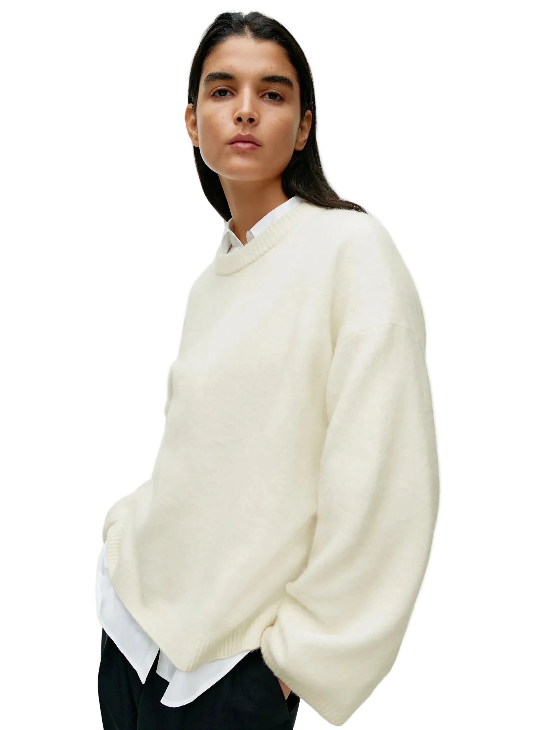 vestoraa hirsionsan basic o neck lantern sleeve sweater outfit 8 - casual unisex garment with precision (USA)