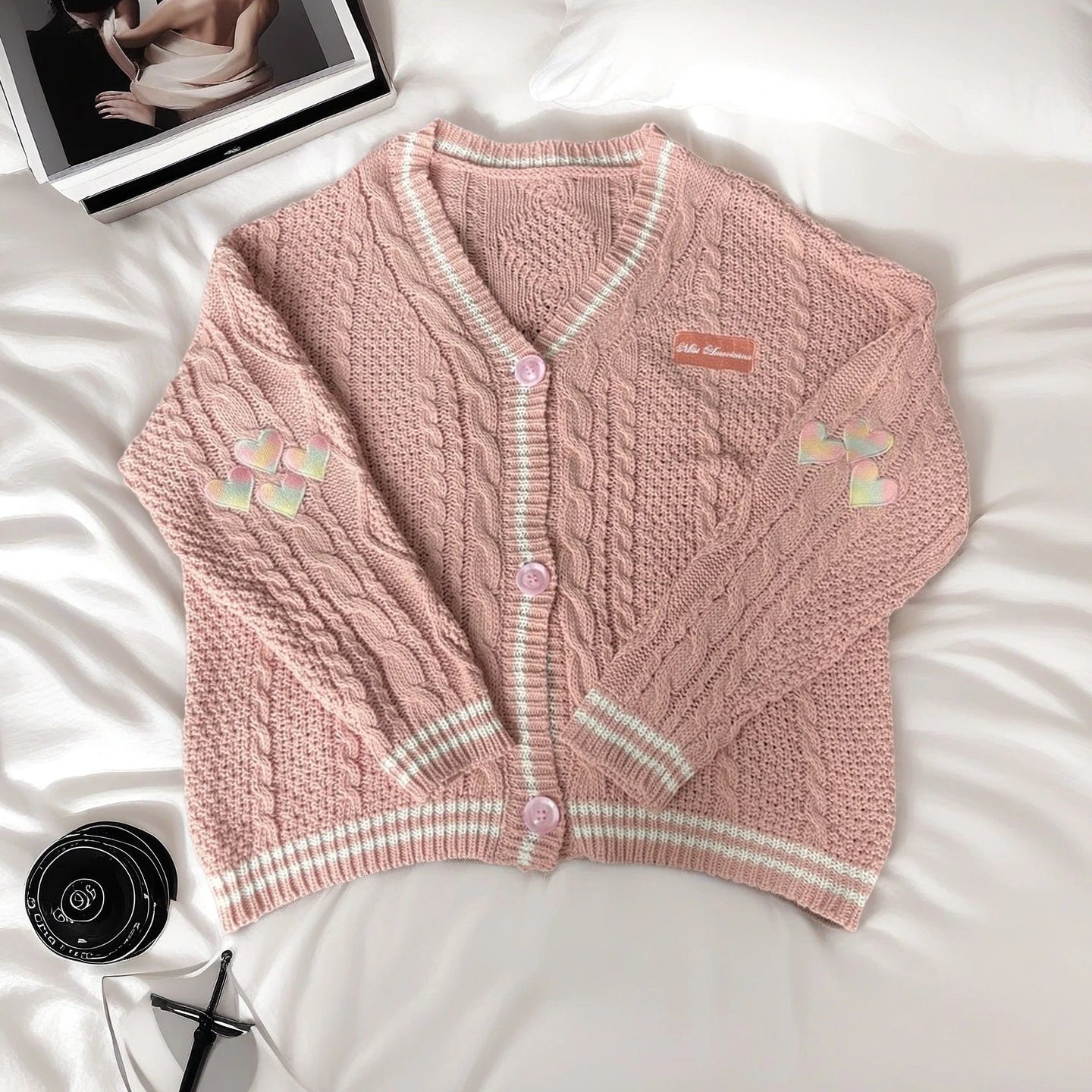 vestoraa red maple leaf embroidered leaves knitted outfit 10 - modern unisex garment with precision (USA)