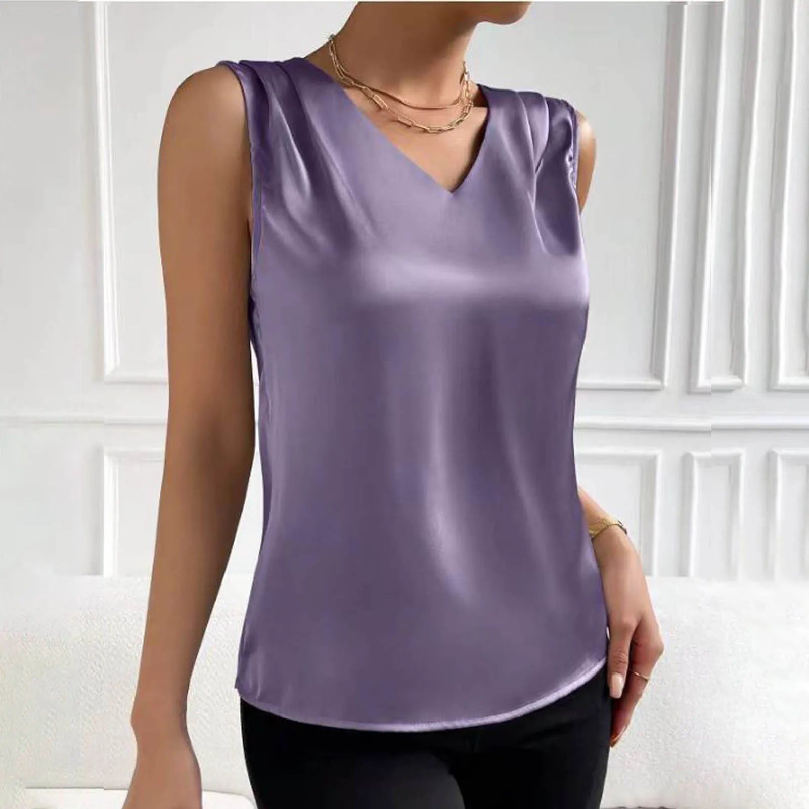 Vestoraa vestoraa coffee tops v neck casual soild color unisex garment - precision metal outfit (USA)