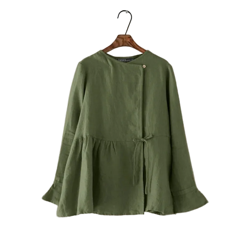 unisex casual outfit vestoraa zanzea vintage long flare sleeve - daily wear garment with neutral design detail (USA)