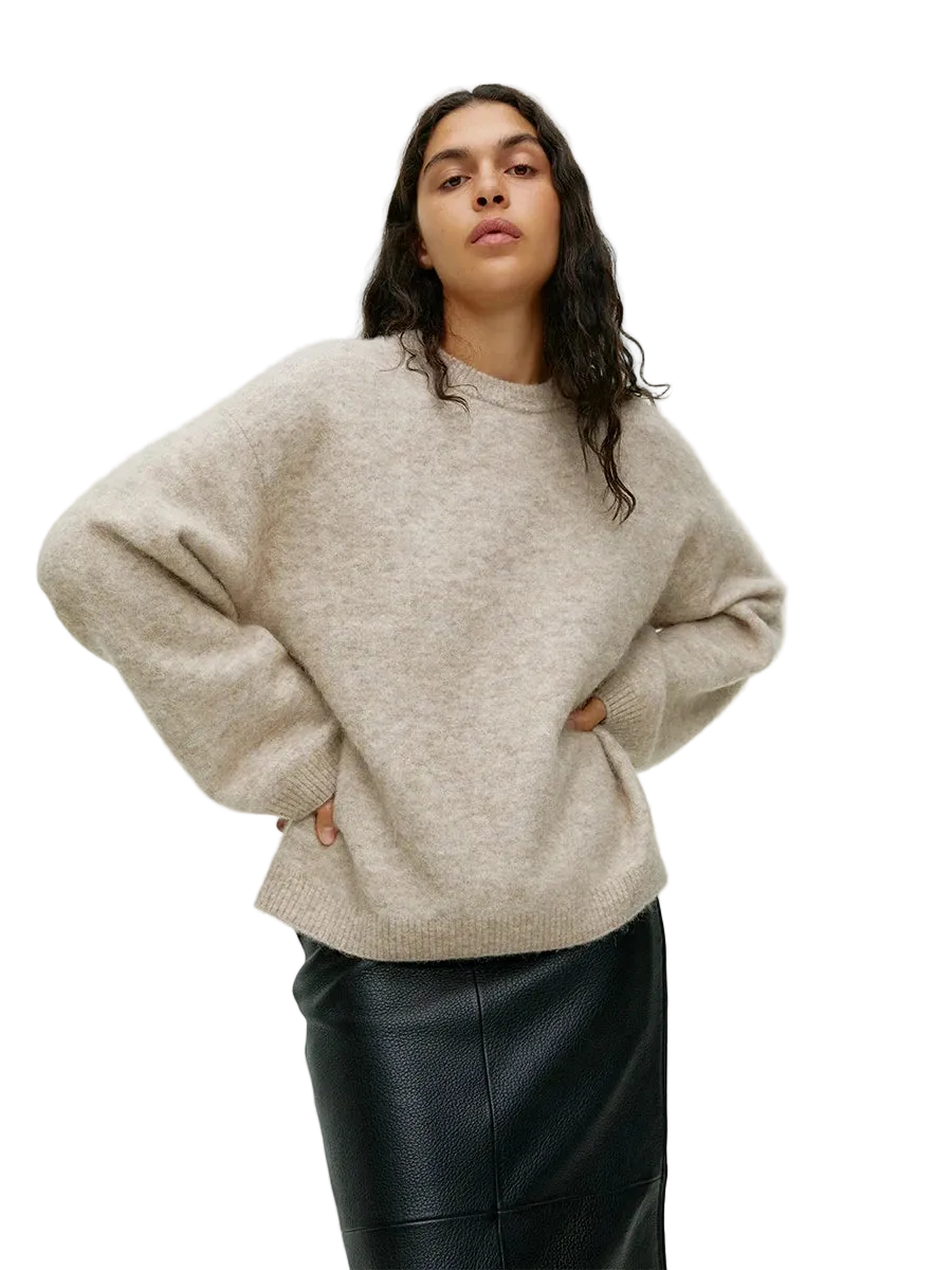 vestoraa hirsionsan basic o neck lantern sleeve sweater outfit 5 - casual unisex garment with precision (USA)