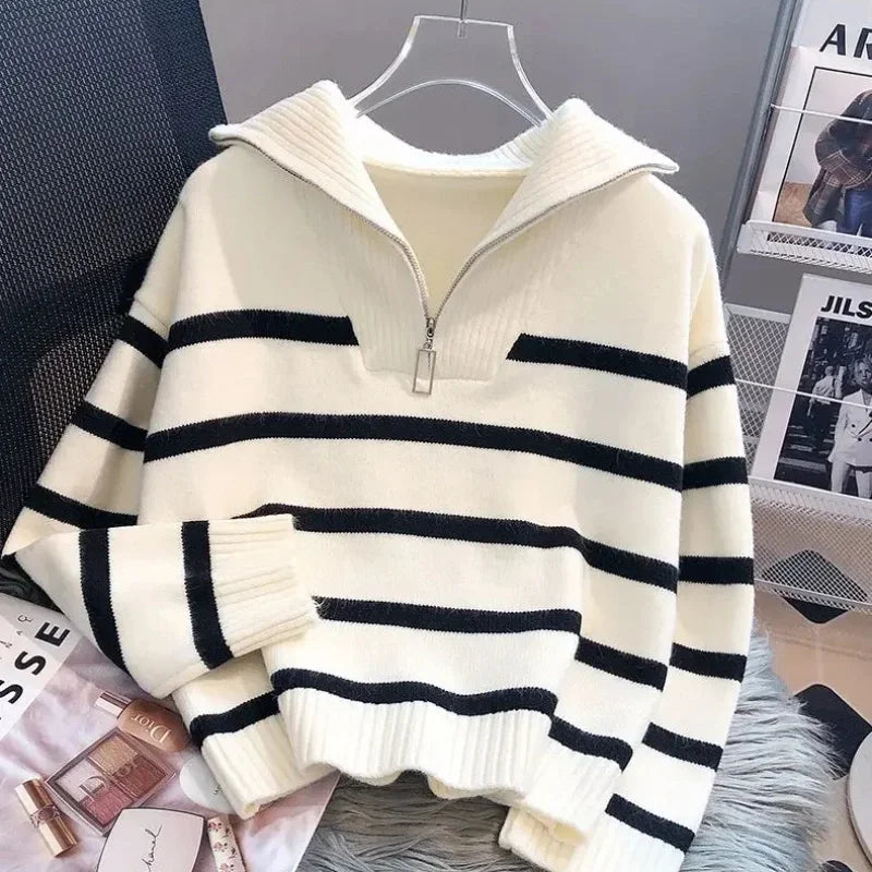 vestoraa sweater pullover underwear zipper stripe outfit detail - reliable design, precision, waterproof casual design (USA)