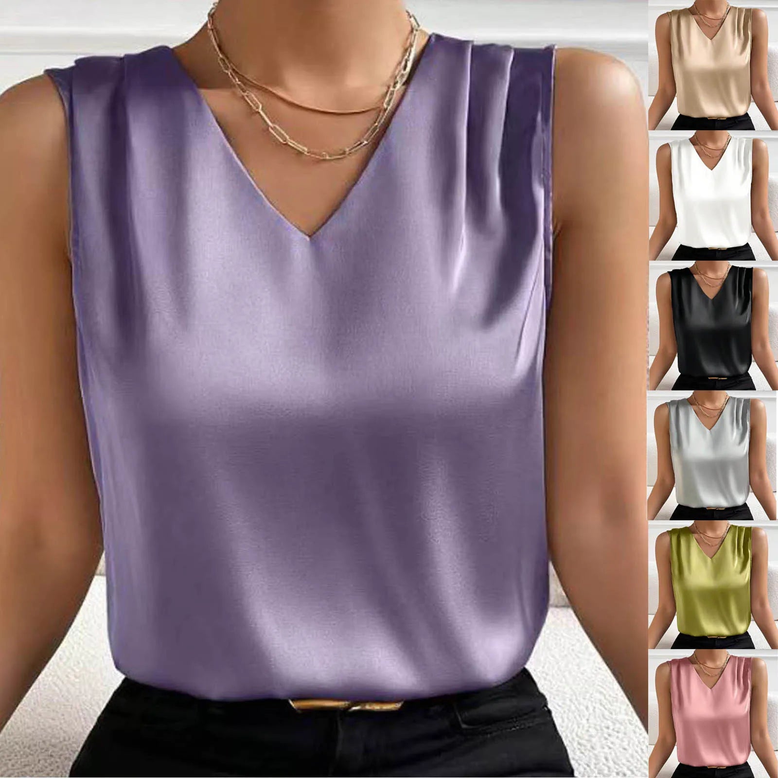 vestoraa coffee tops v neck casual soild color - casual unisex outfit with precision in neutral metal (USA)