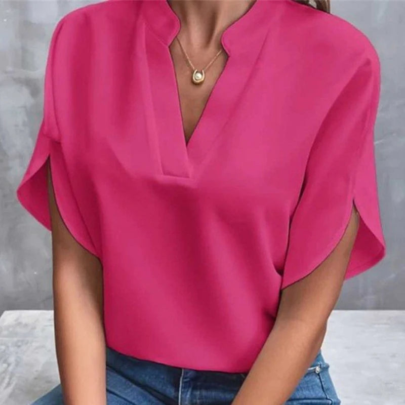 vestoraa pcs woman solid color shirts lady casual outfit detail - reliable design, precision, waterproof casual design (USA)
