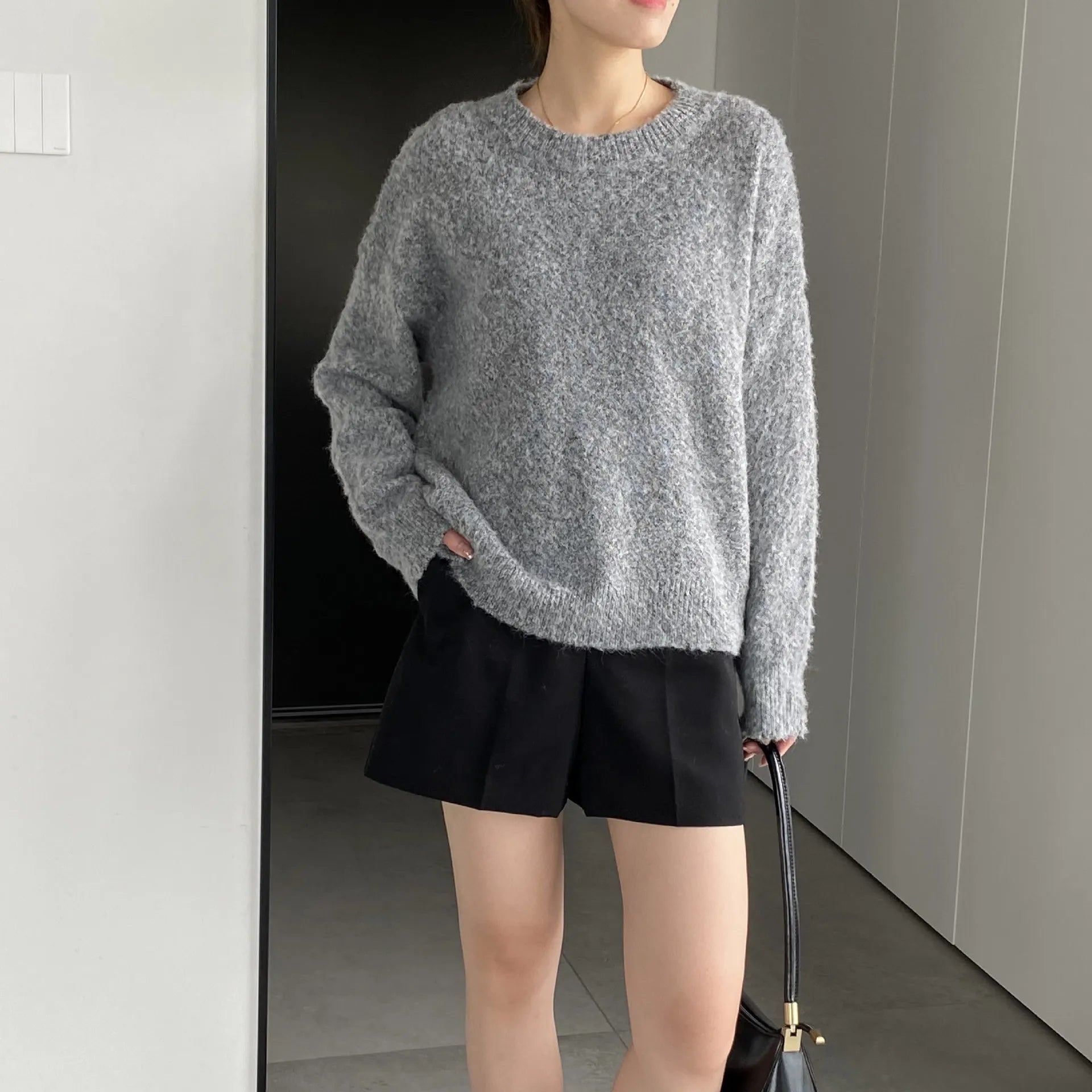 vestoraa casual solid color round neck soft long outfit 7 - casual unisex garment with precision (USA)