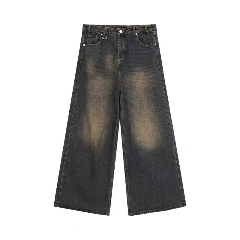 vestoraa baggy jeans vintage american straight - casual unisex outfit with precision in neutral metal (USA)