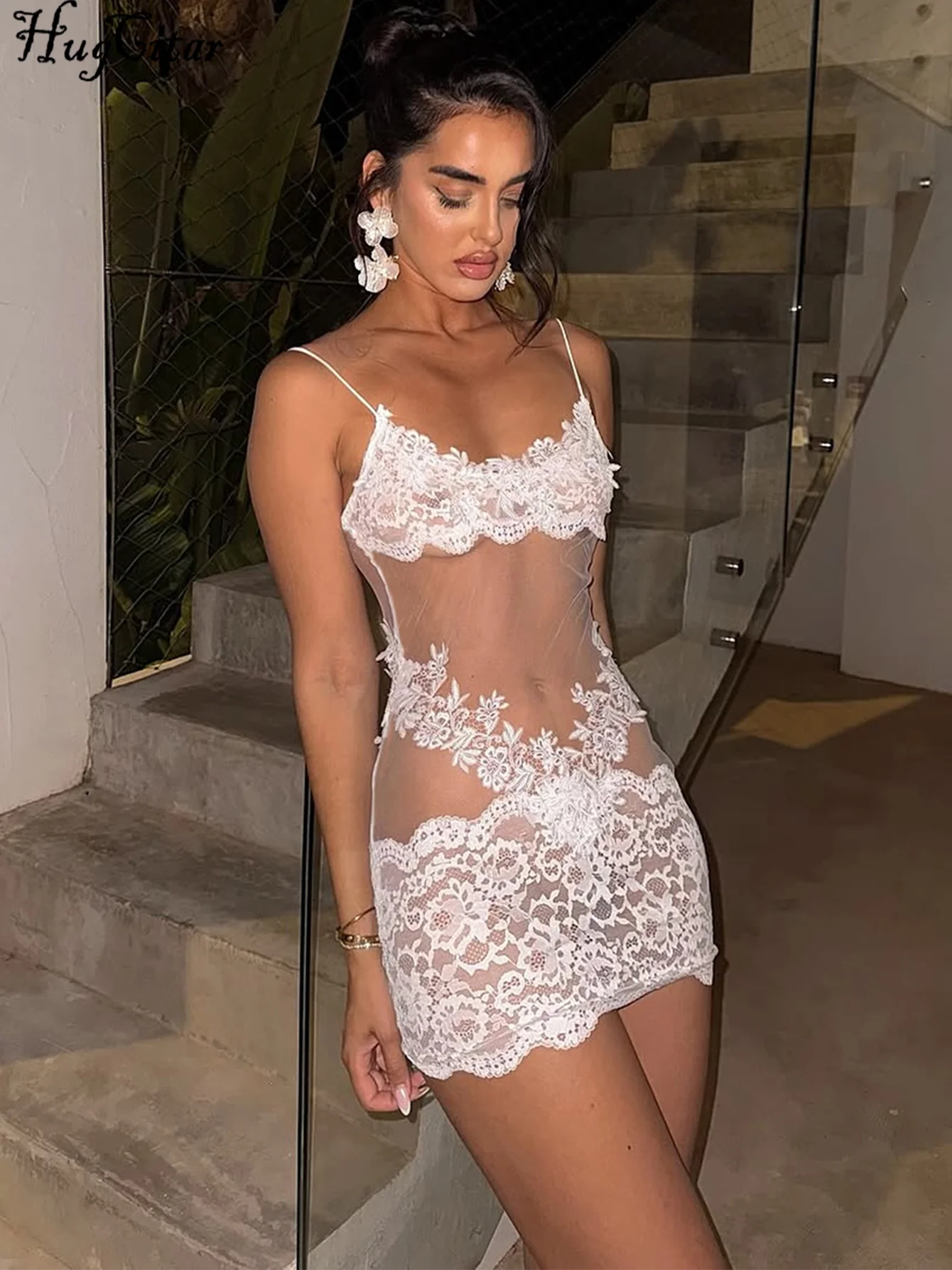 Hugcitar Women'S Fashion Lace Solid Slips - Product Image 5